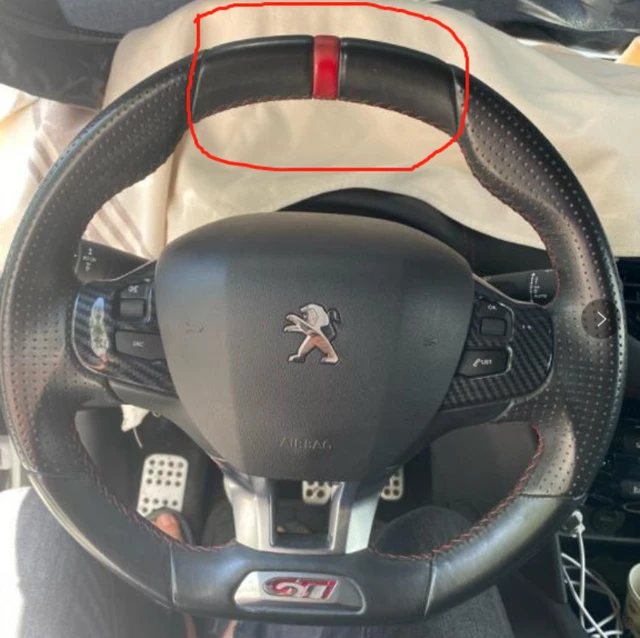 Per Peugeot 208 GTI cucito a mano in pelle scamosciata nera filo per cucire  coprivolante accessori speciali per auto per veicoli - AliExpress