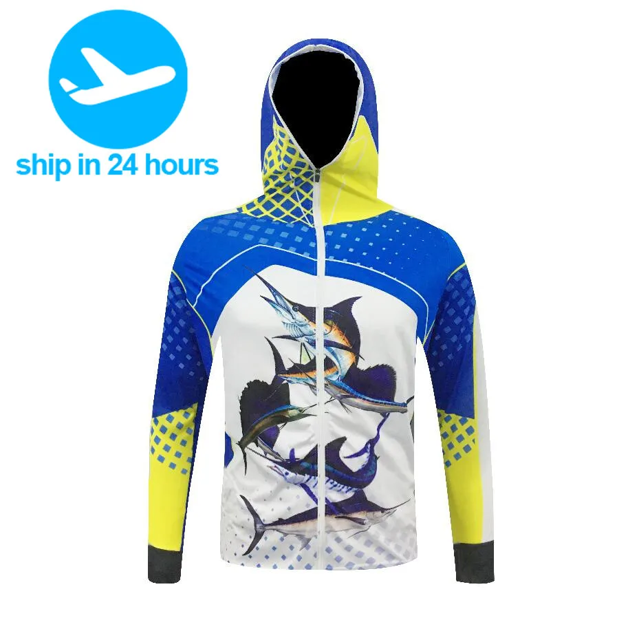 

Профессиональная одежда для рыбалки, Мужская дышащая одежда с сублимационной печатью и длинным рукавом для рыбалки, с защитой от УФ-лучей UPF 50 +, одежда для активного отдыха