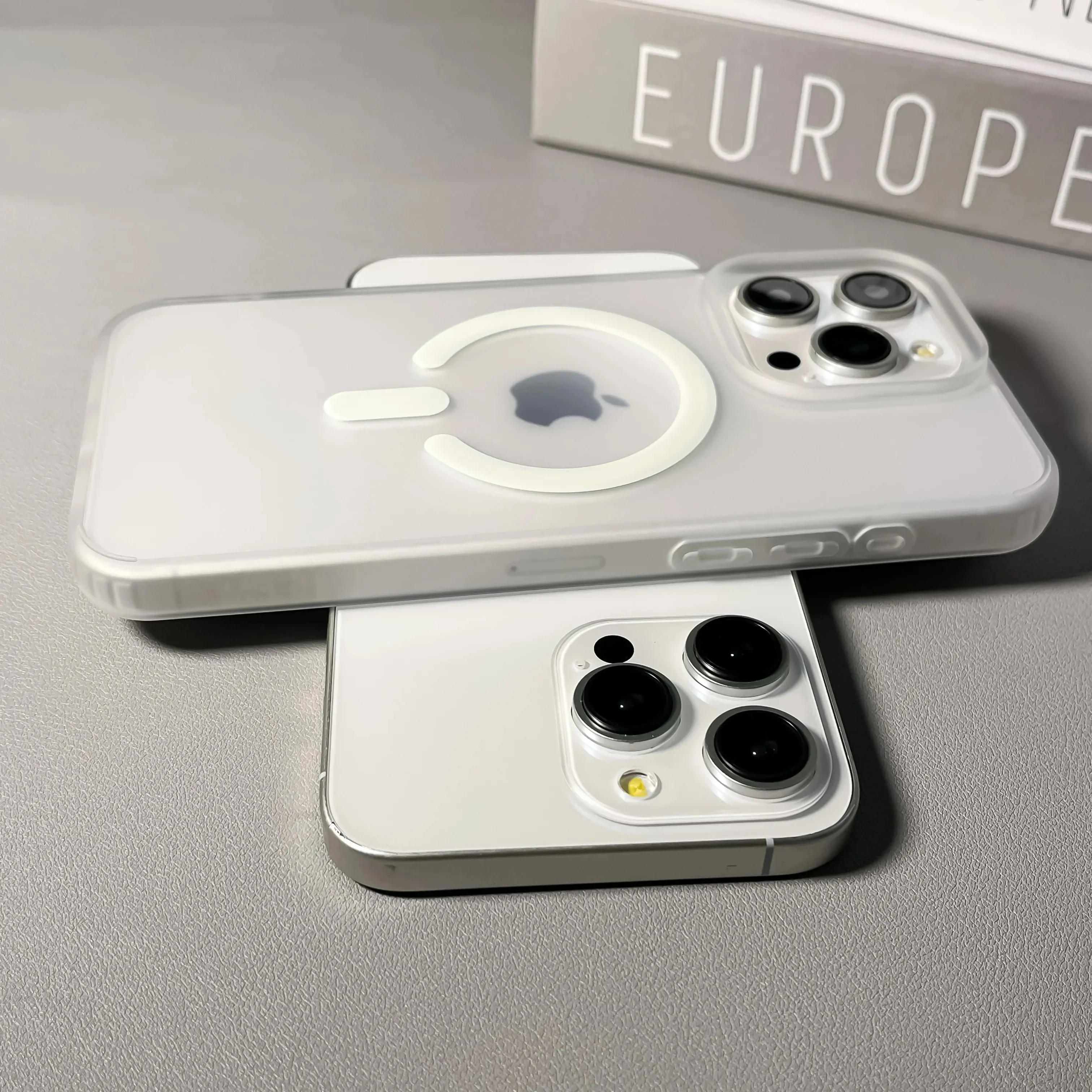 Luxury Matte Magnetic Wireless Charging Case - Clear Shockproof Bumper Cover