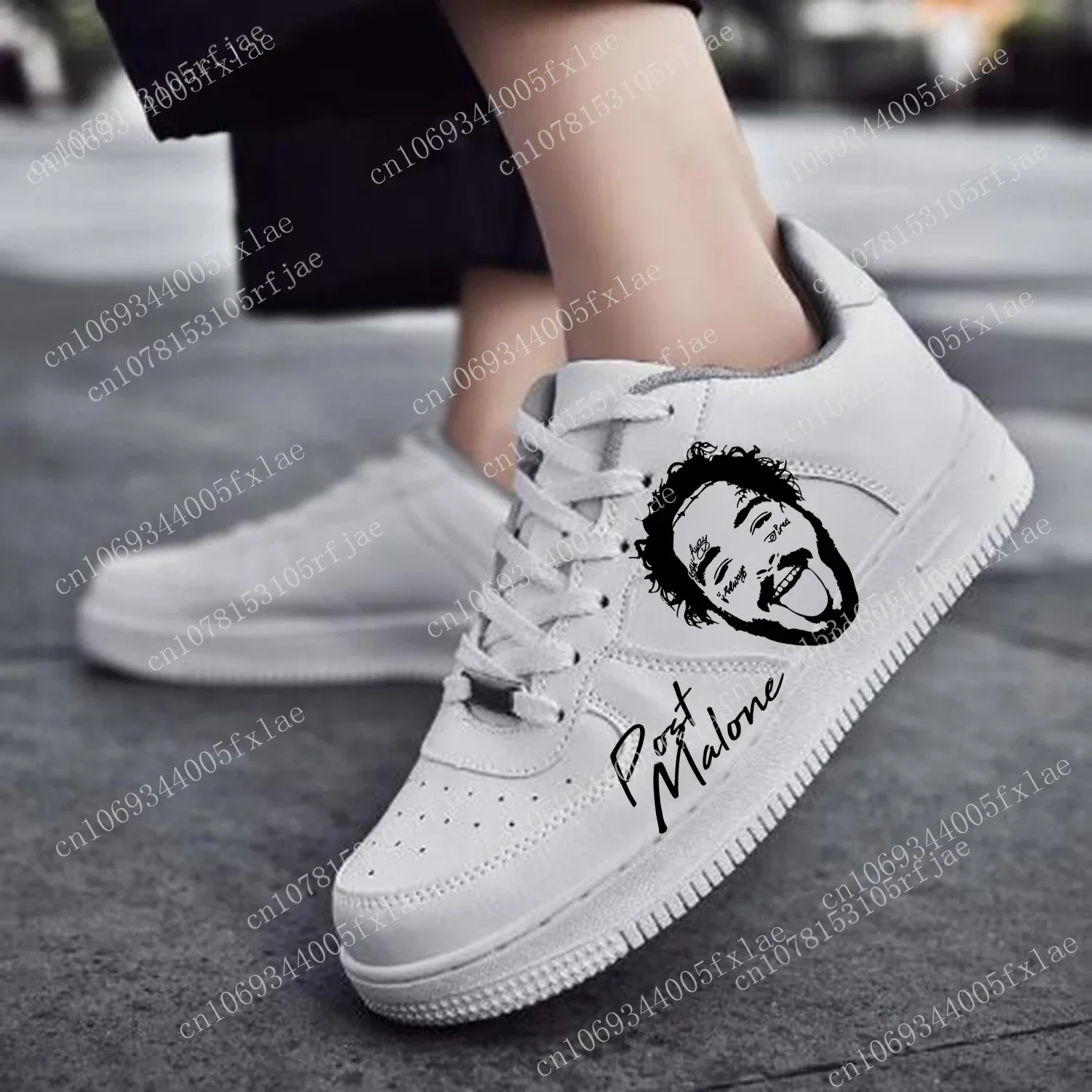 

Post Malone AF Basketball Mens Womens Sports Running High Quality Flats Force Sneakers Lace Up Mesh Customized Made Shoe DIY