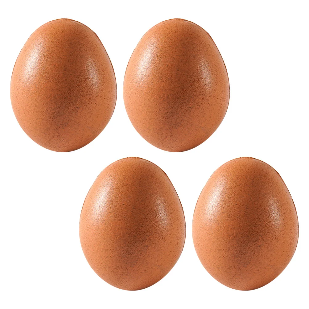 

4 Pcs Simulation Egg Model Easter Eggs Toy Wooden Playset Fake Chicken Decorations