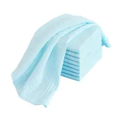 Pack of 10 Soft Cotton Baby Gauze Diapers - Washable & Reusable Newborn Towels (Light Blue)
