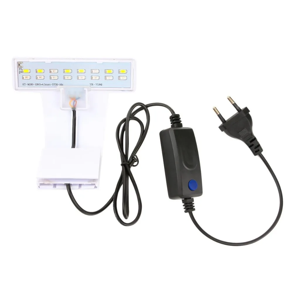 Waterproof Fish Tank Light Super Slim High Brightness Aquarium LED Light Adjustable Energy-Saving Clamp Light Aquarium Use