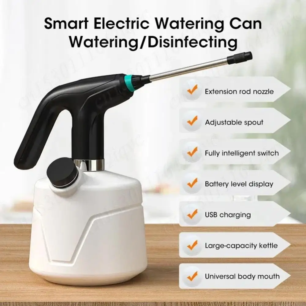 Spruzzatore Elettrico Ricaricabile USB 2 Litri – Batteria 1200 MAh, 4-6 Ore Di Autonomia, Ugello Regolabile 360°, Per Giardino E Pulizie Domestiche