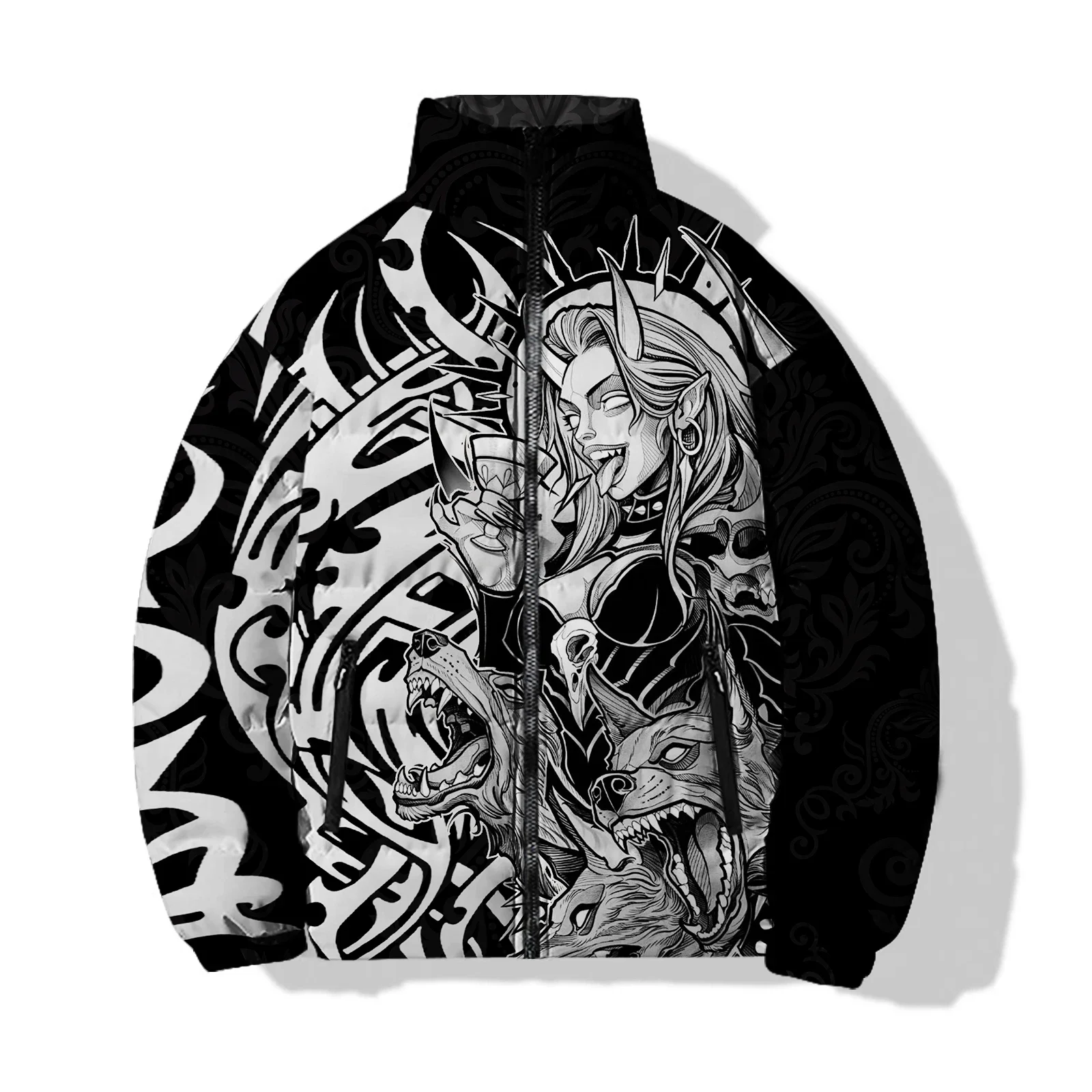 thumbnail image 1 of Chaquetas de invierno de nuevo estilo para hombre, chaqueta de algodón gruesa, cálida y resistente al viento con estampado de moda, abrigo masculino moderno y versátil, 1 of 4