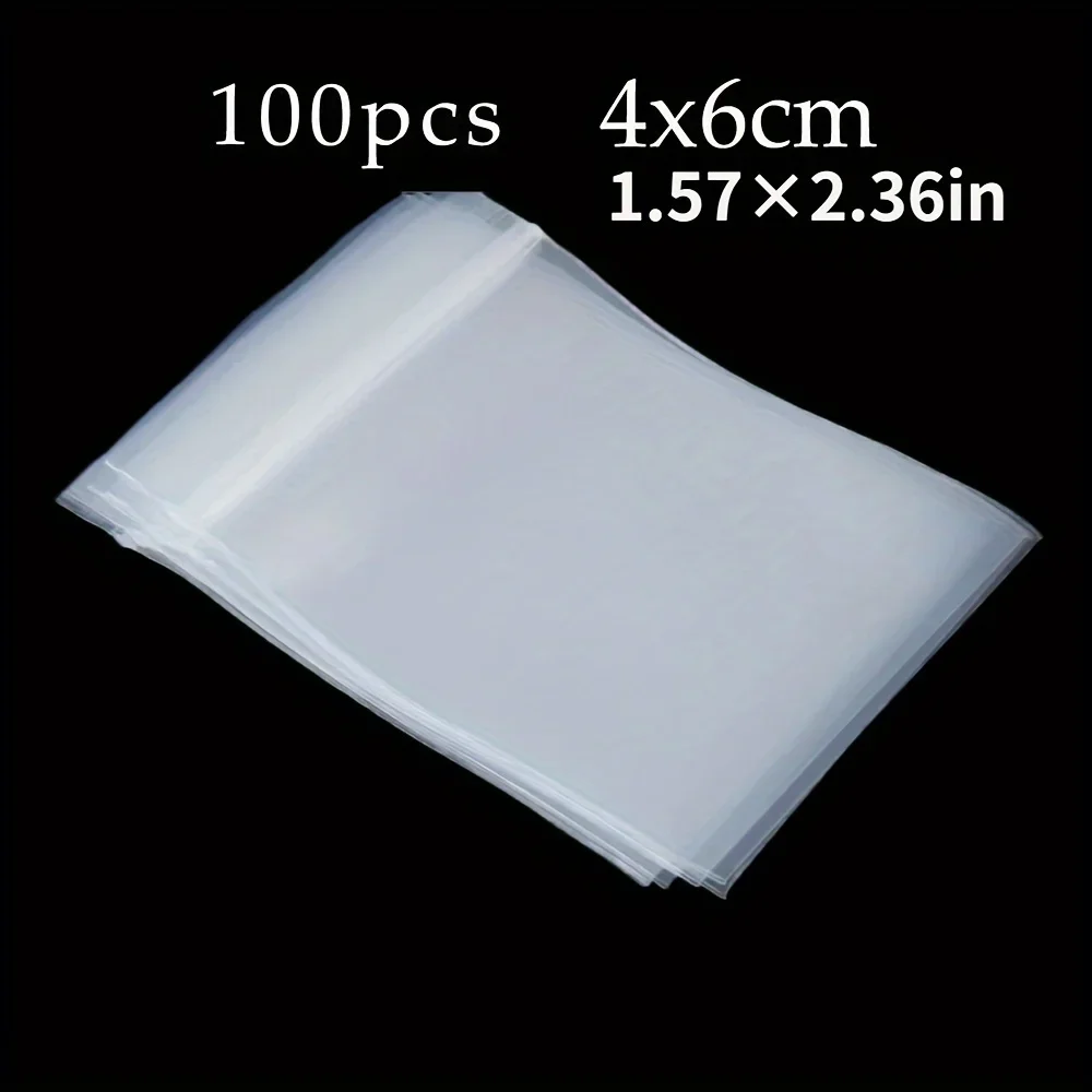 100 PCS Thick Clear Reusable Zip Lock Bags Heavy Duty Transparent Plastic Storage Bags Jewelry Party Jewelry Storage Bags Compression Storage Bag
