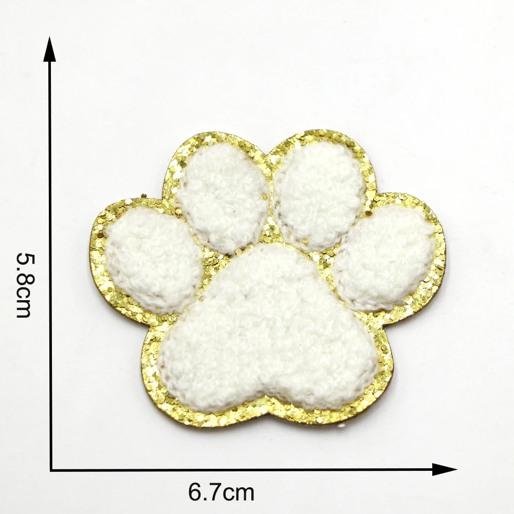 1pc neues Pfoten eisen auf Chenille Patches Handtuch gestickte Patches DIY Kleidung Applikation für T-Shirt Jeans Hut DIY Bastel bedarf – Detail 13
