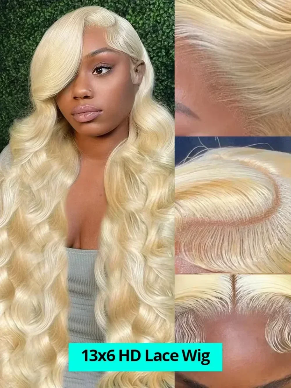 13x4 Lace Full Front Body Wave 613 Honey Blonde 13x6 HD Lace Frontal Human Hair Wig Preplucked 220% 46 Inch Wigs for Women