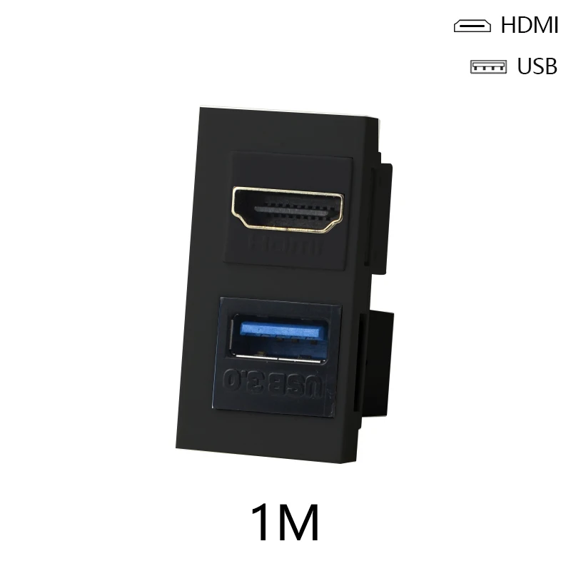 Multifunctional Hidden Pop-Up Desktop Socket with Universal Features - Black