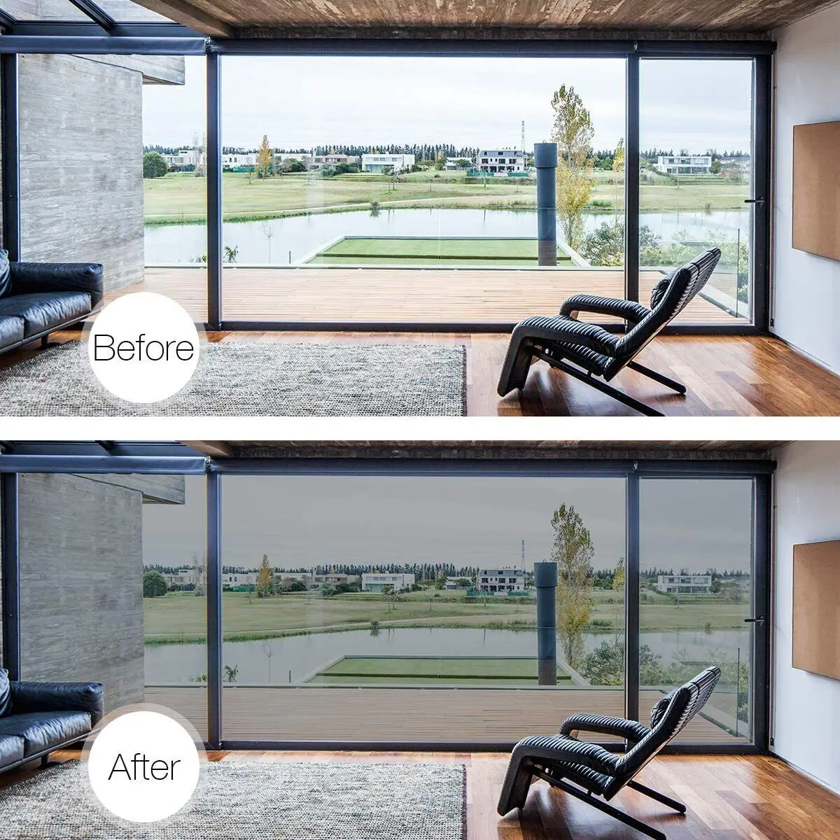 Window Privacy Film Self-adhesive Daytime Privacy Static Cling Sun Blocking Anti UV Reflective Mirror Window Tint Stickers Home