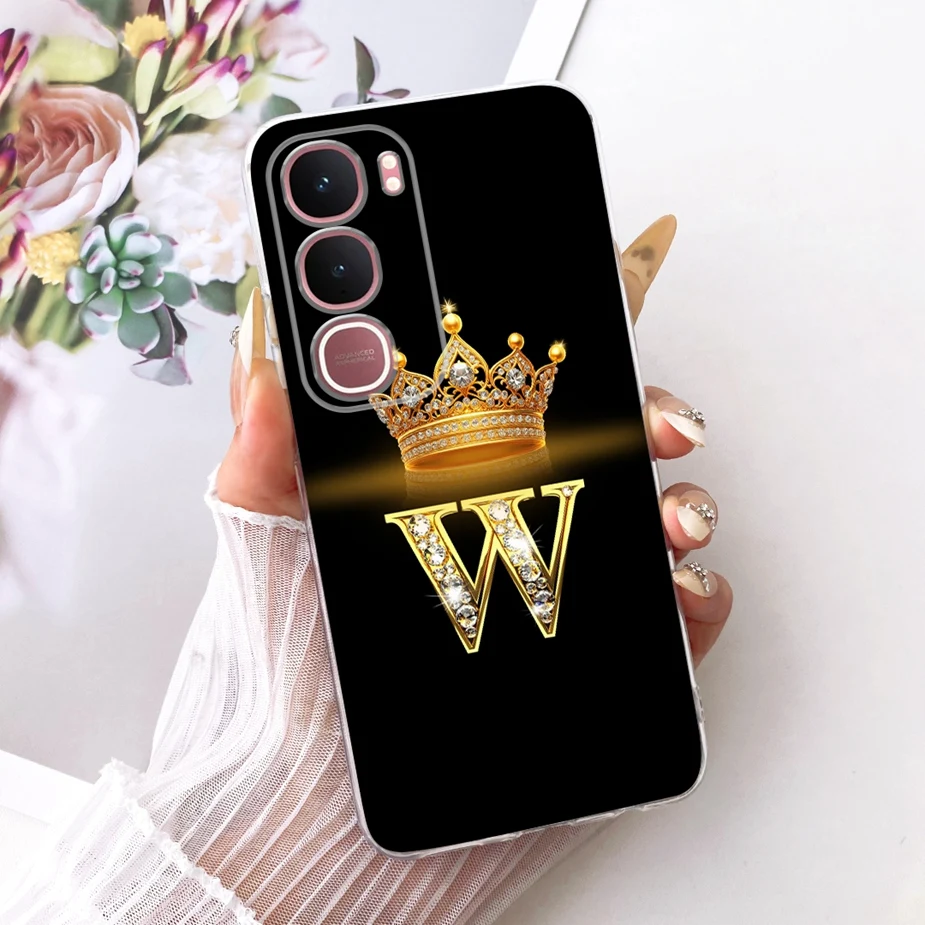 Crown Letters Soft Silicone Slim Phone Case - Elegant Design