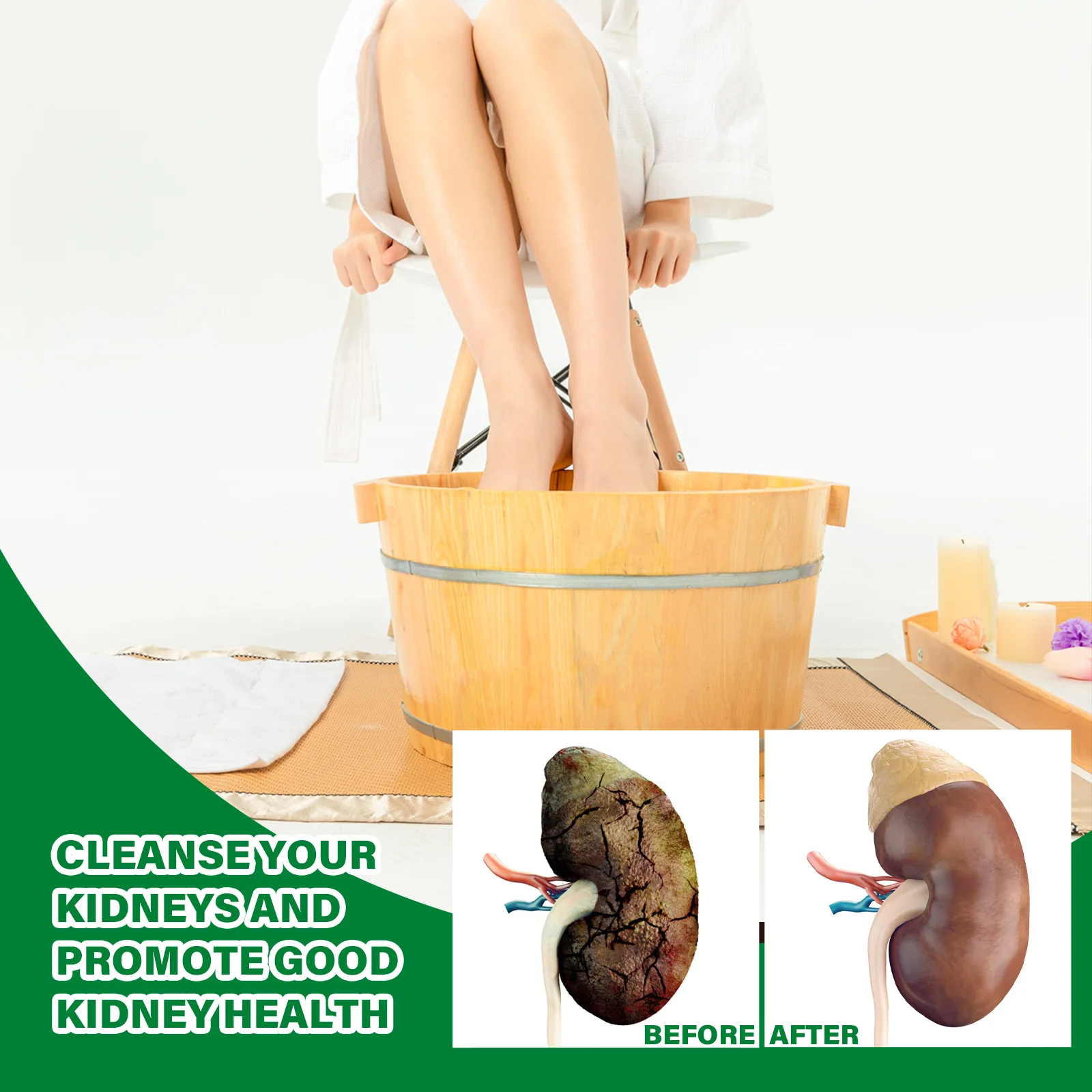 Kidney Detox Foot Soak Herbal Lymphatic Drainage Cleansing Body Toxins Improve Sleep Swelling Remove Moisture Soothing Foot Bath