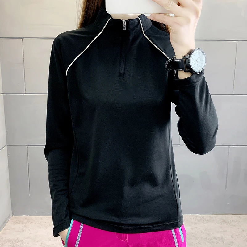 Women's Basic Top Long-sleeved Ice Silk Female Quick-drying T-shirt Stretch Breathable Outdoor Fitness Running Loose Men Tees