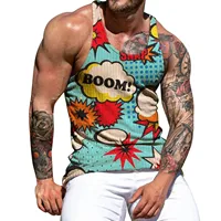 Man Tank Tops 3D Digital Printing Vest Summer Fashion And Leisure O Neck Male Clothing Bodybuilding Singlets Fitness Vest 2022
