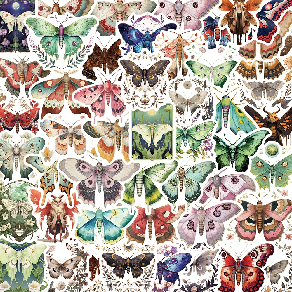

10/30/50PCS Cute Moth Animal Anime Stickers DIY Phone Laptop Luggage Skateboard Graffiti Classic Toy Sticker Decals Fun Gift