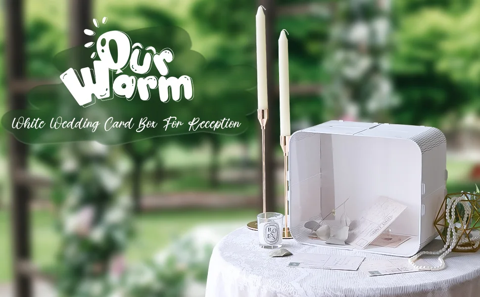 Description Picture 2 of itemOurwarm Acrylic Wedding Card Box  Gift Card Box for Wedding Reception, for Party Graduation Baby Shower Birthday Decorations