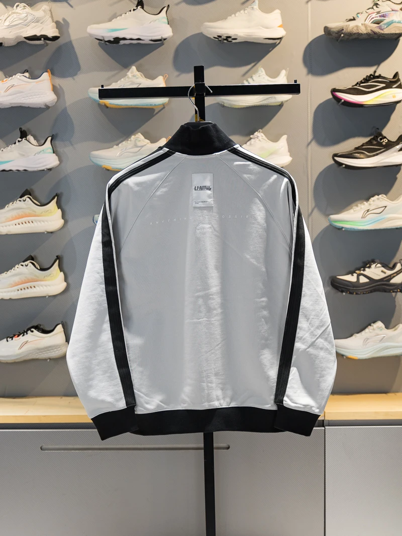 리닝 남성 니트 가디건 재킷 2026년 봄 스포츠웨어 루즈핏 스탠드 칼라 지퍼 여밈 긴팔 캐주얼 코트