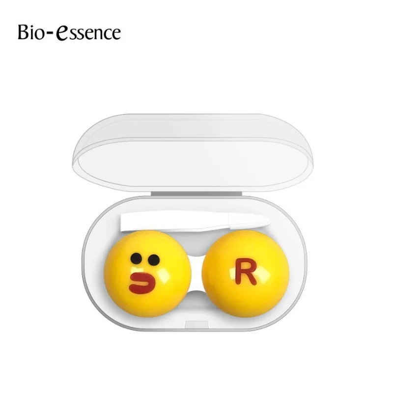 Bio-essence Yellow Contact Lenses Case Tweezers Stick Contacts Lens Container Picker Durable Plastic Portable Wear Tools