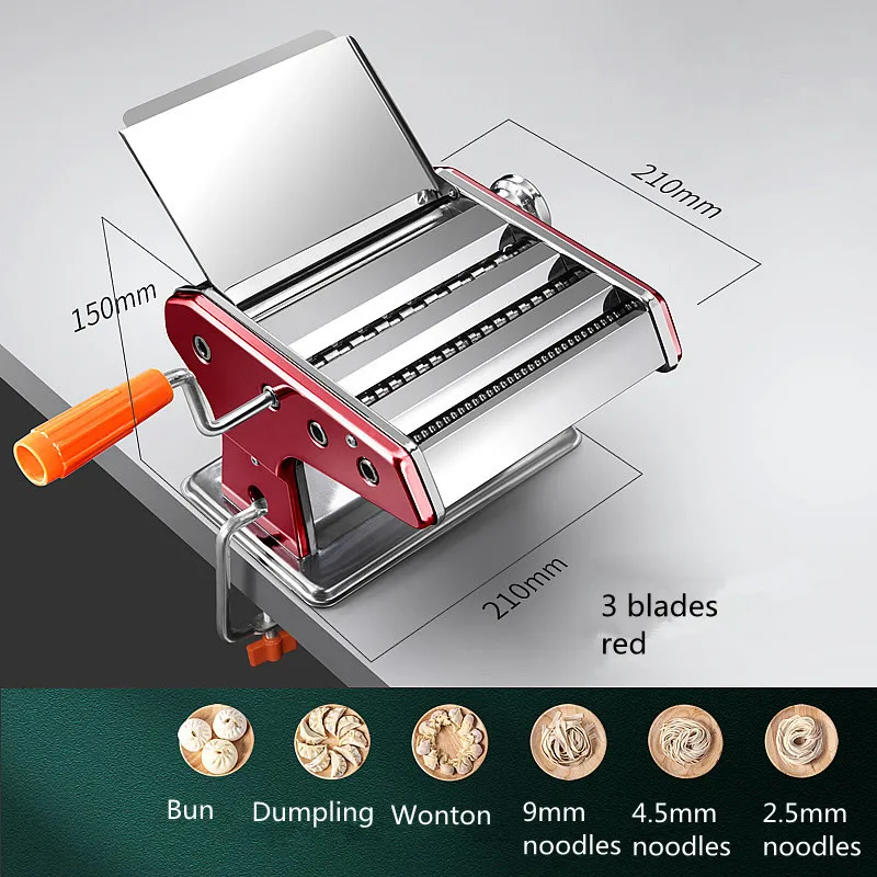 Stainless Steel Manual Pasta Maker Machine Household Kitchen Hand Crank Pastry Roller Spaghetti Noodle Maker manual drilling tapping machine portable high precision crank tapper small size hand tools with 0 6mm 6mm metal tap chuck