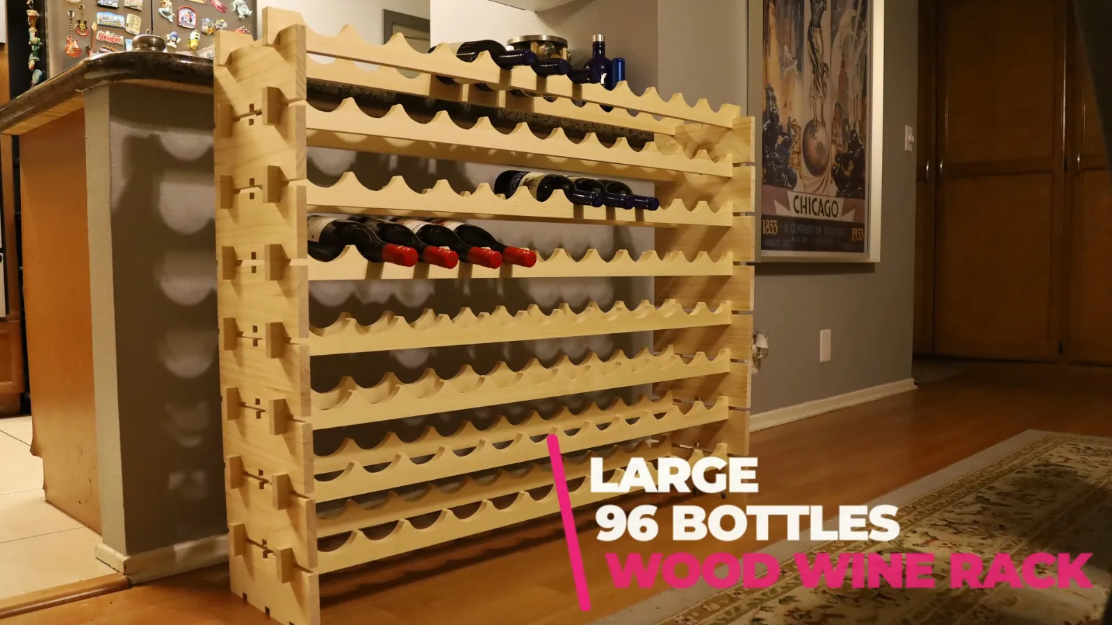 96-Bottle Wood Wine Rack 2
