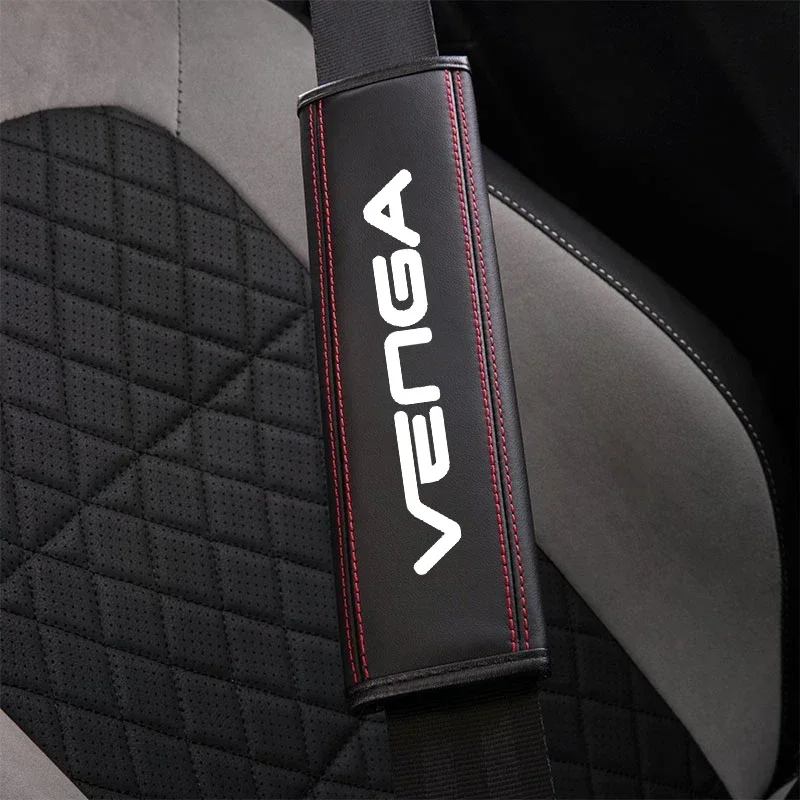 for Kia VENGA 2010 2012 1pc Cowhide Car Interior Seat Belt Protector Cover For Kia VENGA car Auto Accessories