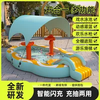 Children's Inflatable Swimming Pool Baby Home Shade Slide Outdoor Baby Folding Commercial Large Family Paddling Pool 1
