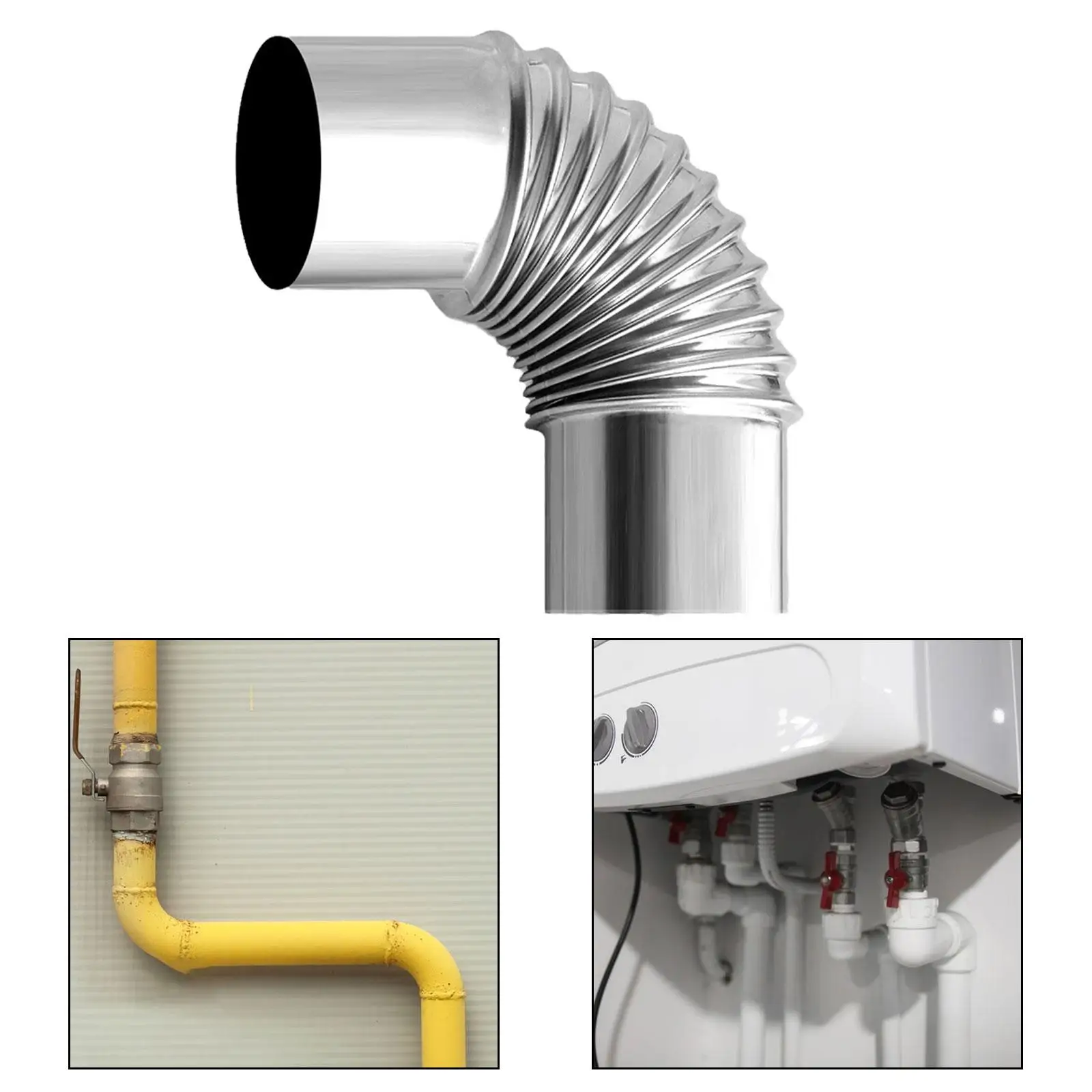 Stove Pipe Elbow Fire Place Gas Heater Exhaust Pipe for Tent Hiking Camping Stove Pipe Elbow Fire Place Gas Heater Exhaust Pipe for Tent Hiking Camping