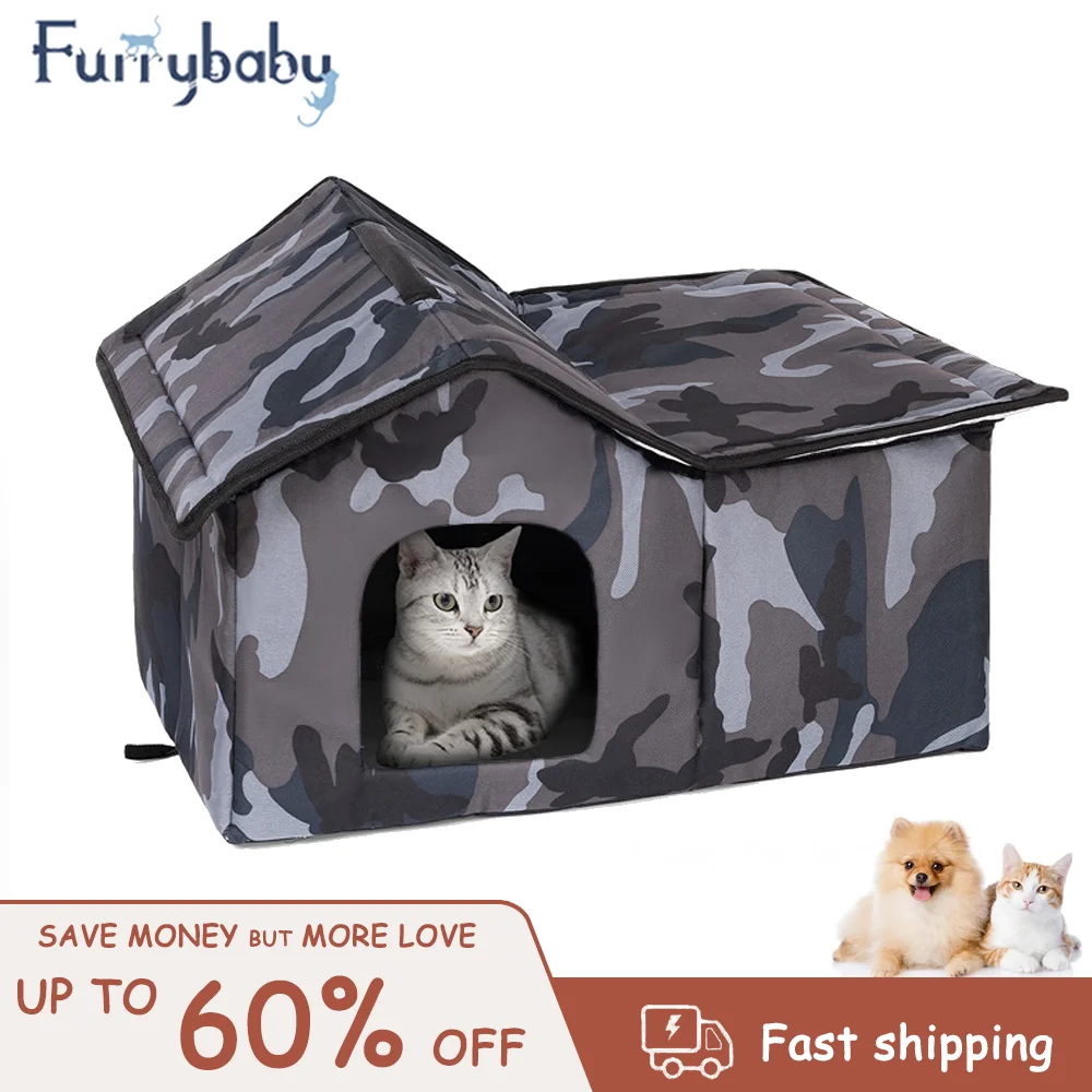 

Outdoor Foldable Weatherproof Cats Dog Houses Warm Winter Tent Bed for Small Medium Pet Animal Easy Installation Accessories