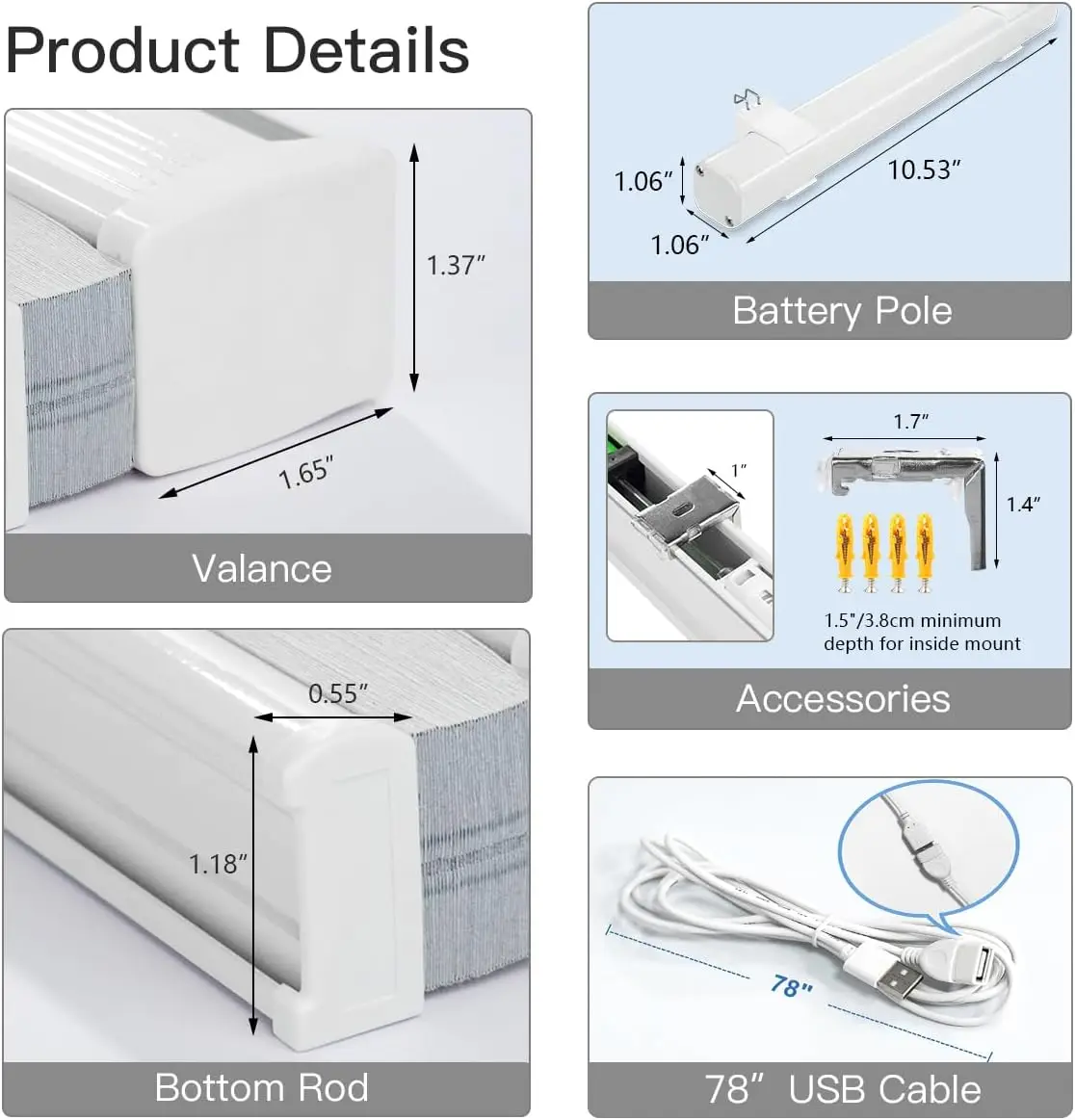 Motorised Cellular Shade with Remote Control, Blackout Electric Honeycomb Blinds for Windows, Smart Window Shade Size
