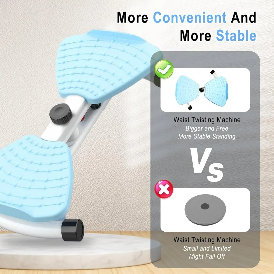 Waist Twister Machine with Resistance Bands - 300 lbs Weight Capacity, Non-Slip Twist Board, Noiseless Ab Twister for Belly Fat