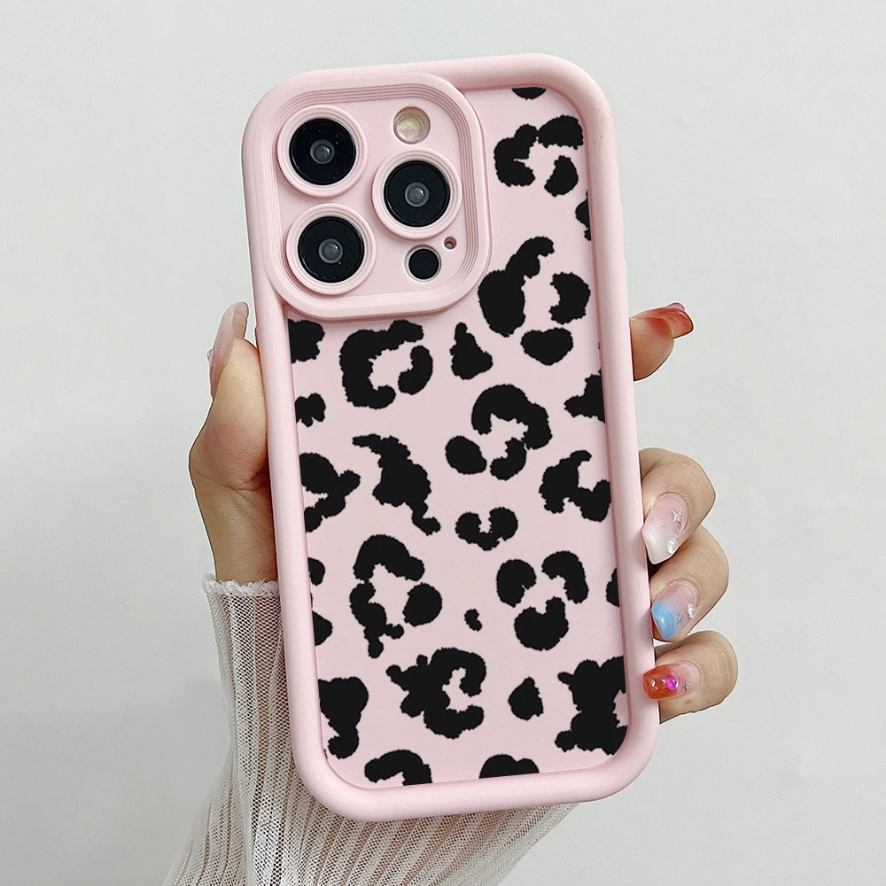Leopard Print Shockproof Wrist Strap Phone Case with Chain Lanyard