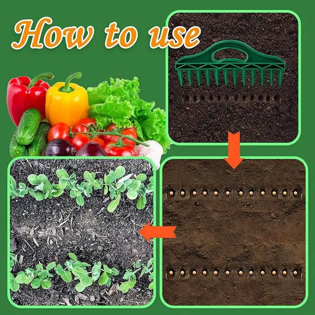 Vetőmag Lyukasztó 12 Lyukak Talaj Ásó Ültetése Nem Csúszás Fogantyú Hordozható Vetőgép Távtartó Kézi Ásás Ültető Fortranszplanting - Image 5
