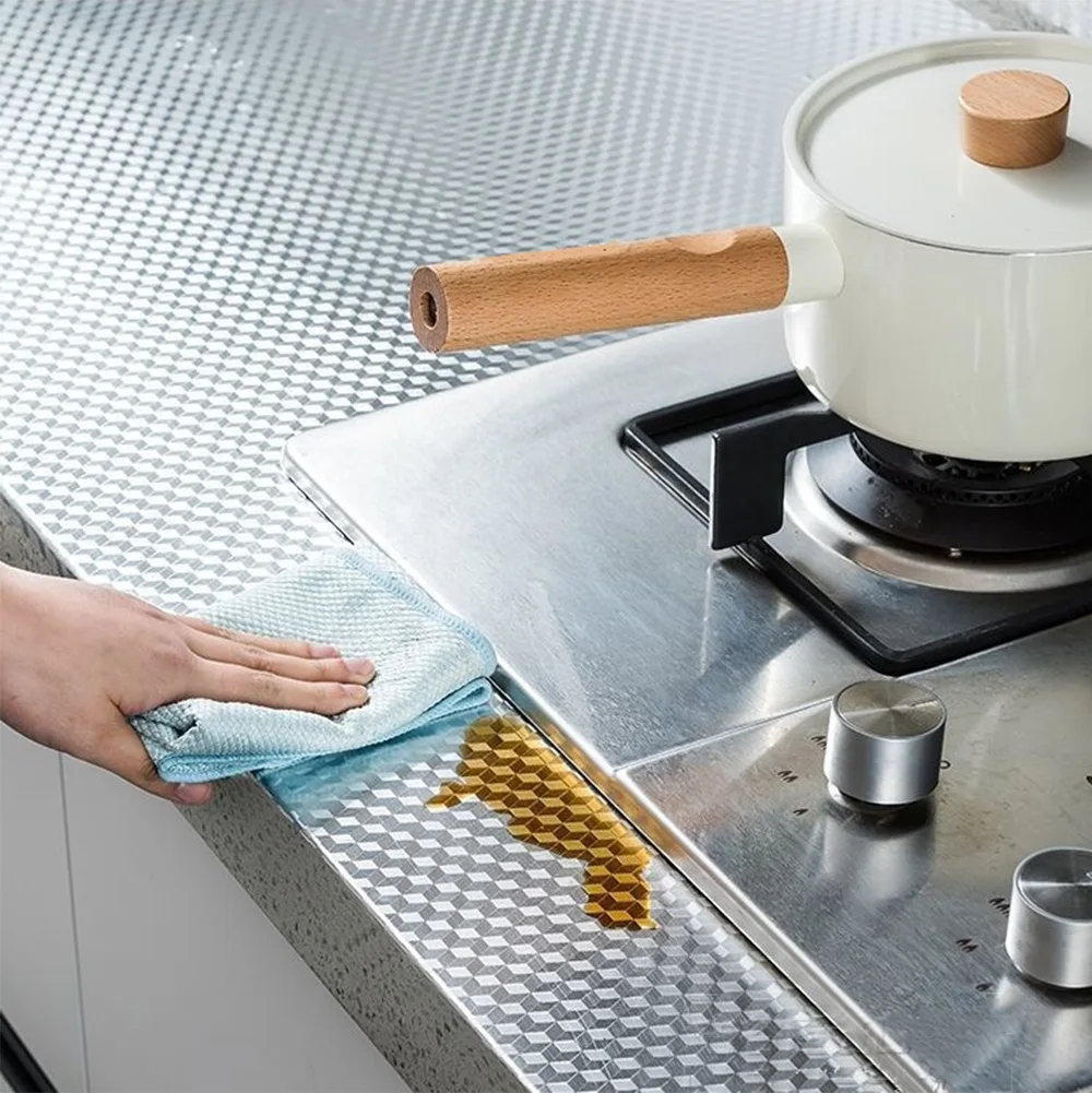 Oil-proof Waterproof Aluminum Foil Kitchen Sticker 1M/2M/5Mx40CM wall stickers self adhesive stickers self adhesive wallpaper kitchen wall sticker adhesive wallpaper oil proof film