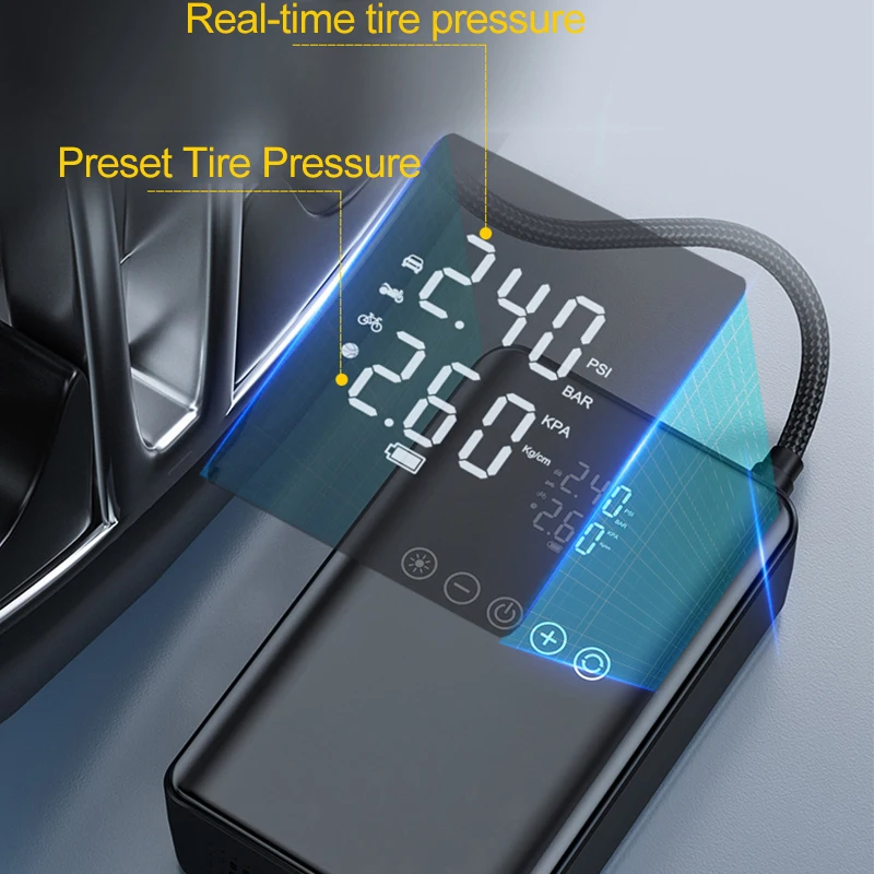 7 in1 Car Emergency Start Jump Wireless Power Inflatable Pump All-in-one Hitchhiker Multi-function Auto Battery Lighter Starter