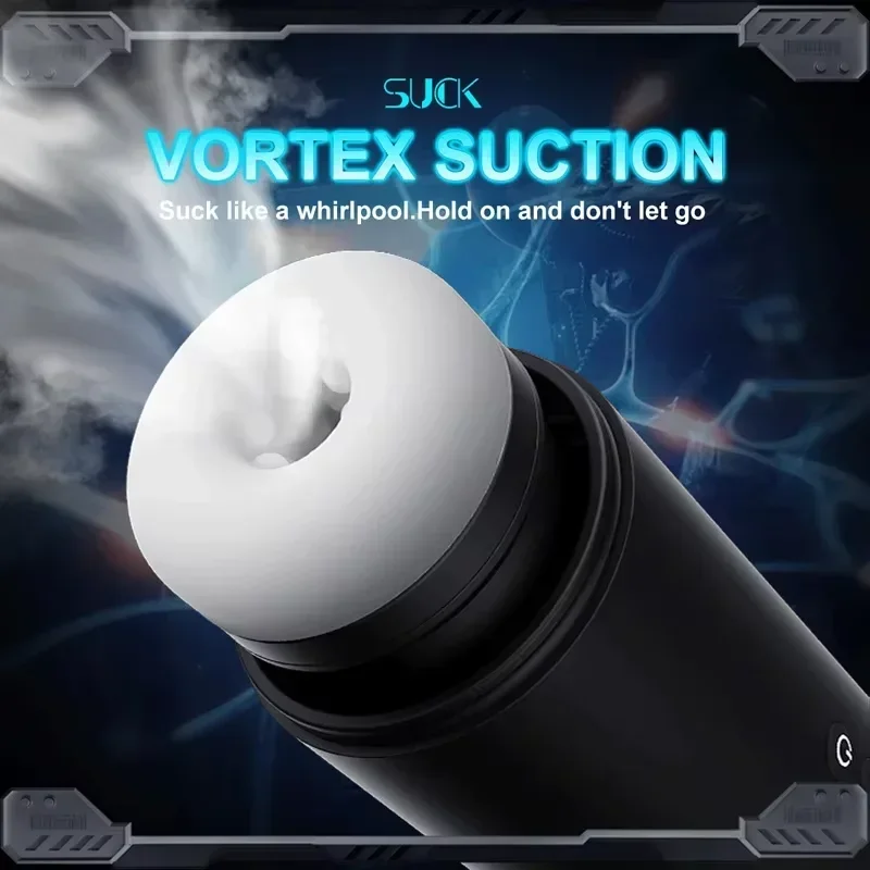 Male Masturbator 10 Frequency Vibrating Heated Blowjob Masturbator 3D Simulation Vagina Stretchable Sucking Masturbation Cup