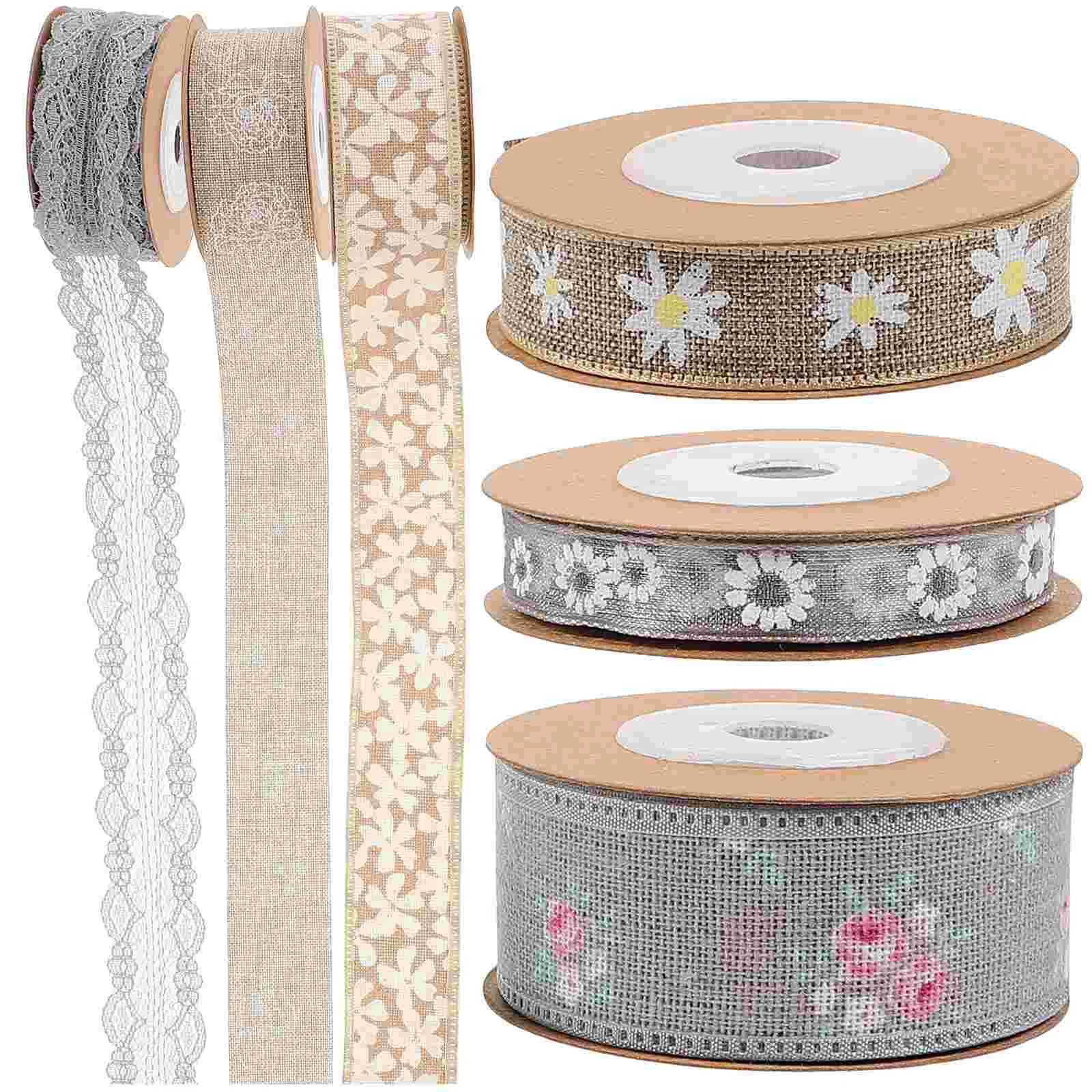 

6 Rolls of Ribbons Gift Wrapping Ribbons Decorative Packaging Ribbons Wrapping Ribbons Decors