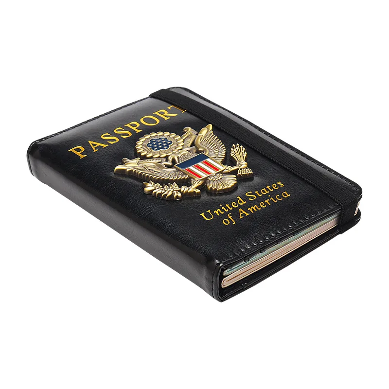 RFID Passport Holder Wallet - PU Leather Travel Accessory for Secure ID and Card Storage