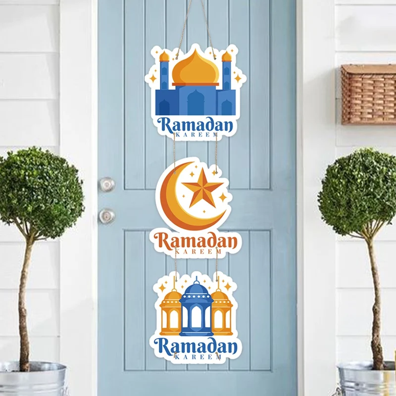 Eid Mubarak-Türaufhängungsflagge, Kareem Ramadan-Dekoration für Zuhause, 2025, Ramadan Mubarak, islamische muslimische Party-Dekoration, Happy Eid Al Adha – Detail 33