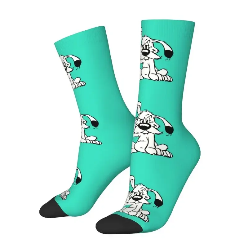 

Fashion Printed Manga Asterix And Obelix Dogmatix Socks for Women Men Stretchy Summer Autumn Winter Cute Dog Crew Socks