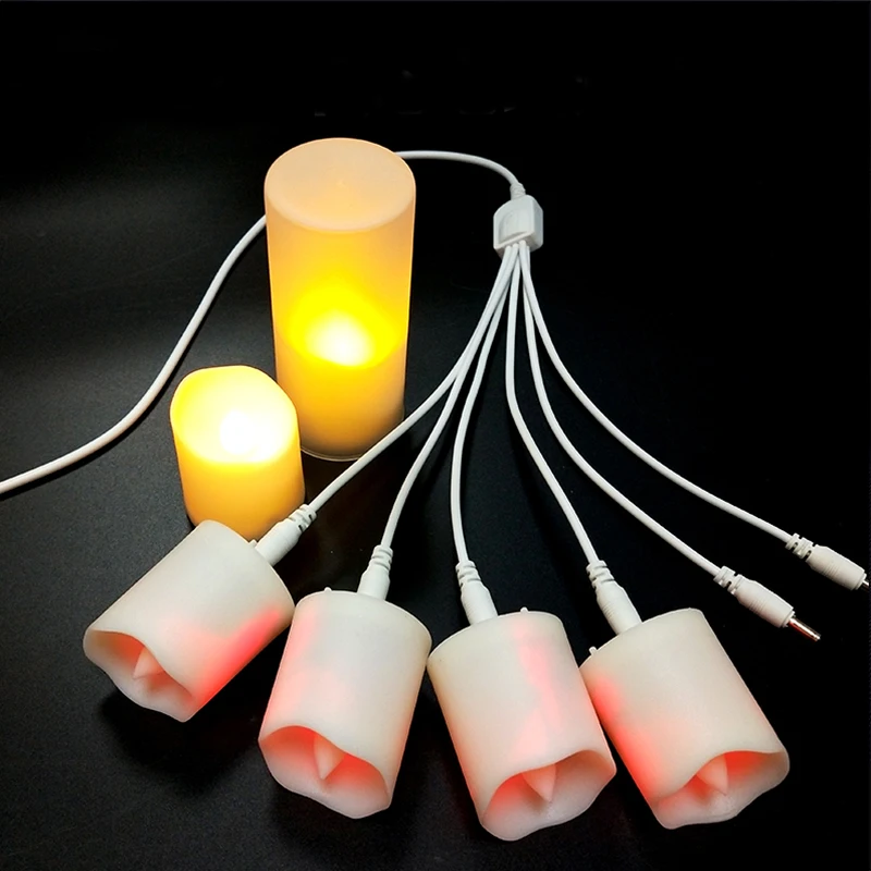 USB Charging Candle Accessories Charging Cable White Cable USB To DC Interface Led Candle Light USB Charging Cable