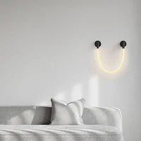 High-end White Silicone 3000K Wall Lights Black Stainless Steel Parlor TV Background Bedroom Dining Room Dropshipping 110-240V 2