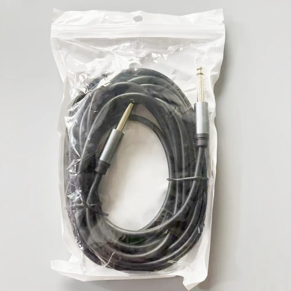 Premium Guitar Patch Cable - 6.35mm Mono Jack Instrument Cord, Male to Male, Various Lengths