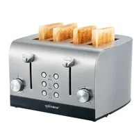 TO-40S 220V Toaster Home Fully Automatic Toaster Toast Grilled Sandwich Multifunctional Stainless Steel 4 Pieces 2