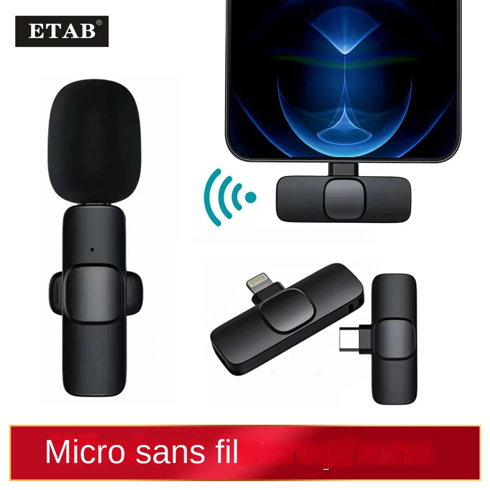 Sans fil Lavalier Microphone Portable Audio Vidéo Enregistrement