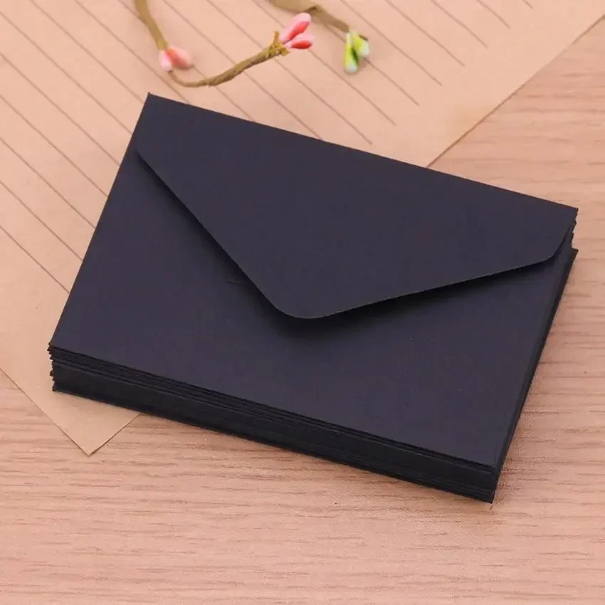 20Pcs 22x11cm Blank Mini Paper Window Envelopes Classical White Black Kraft Wedding Invitation Gift, mini envelopes,window envelopes