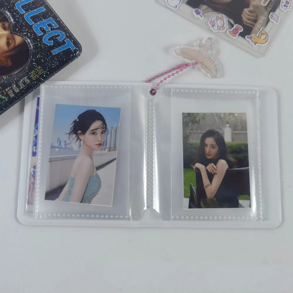 러브 하트 할로우 미니 사진 앨범, 투명 삽입 포켓, 36 포켓, 3 인치
