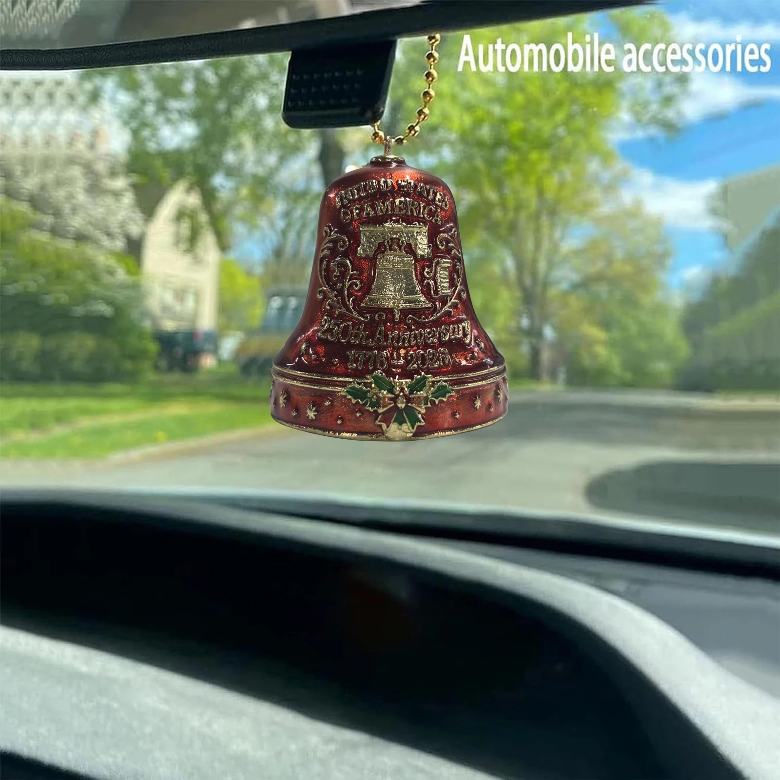 Metal Patriotic Bell Ornament for US 250th Anniversary Decor