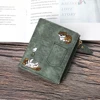 데님지갑 Denim Style Cat Embroidered Short Wallet Multi-Purpose Large Capacity Purse For Bag Shoulder Bag Cartera De Mezclilla 2