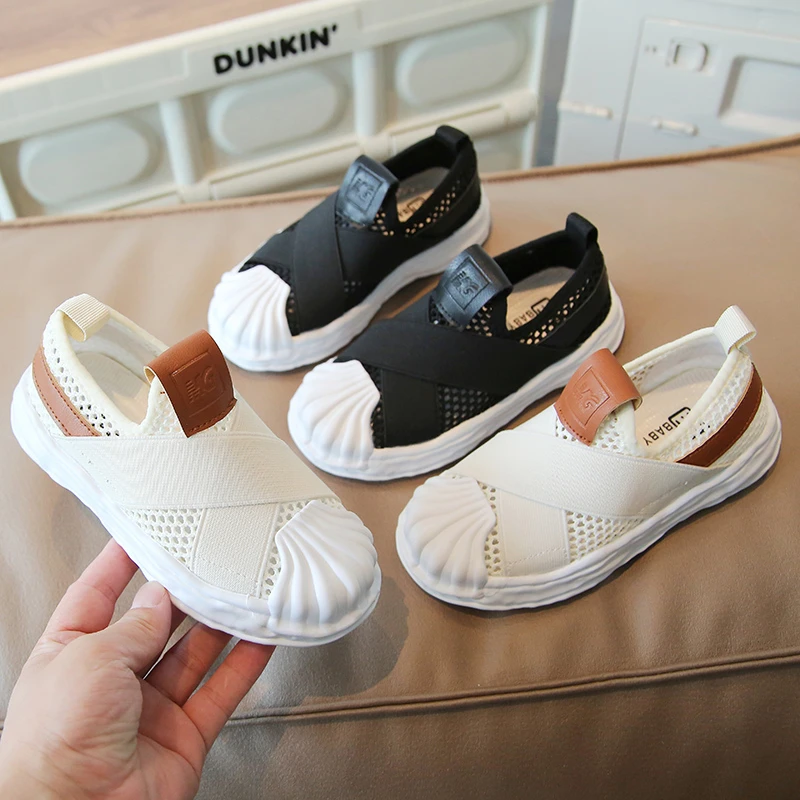 Young Children Shoes 2022 Fashion Wide Girls Sneakers Boys Pu Mesh