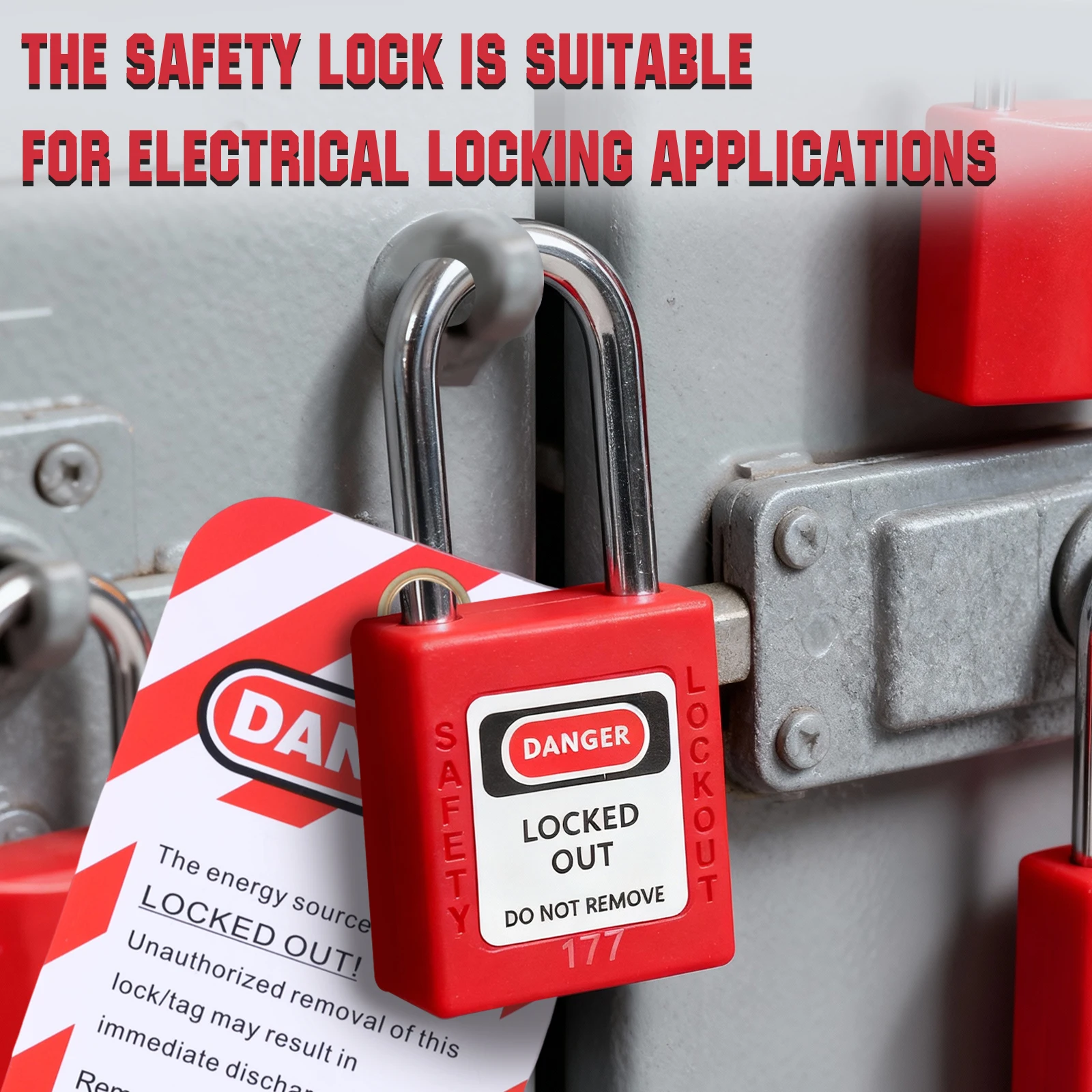 100 Loto Electrical Lockout Tagout Kit Safety Padlocks Different Keys 2 Per Lock Unique Numbered with Matching Tags